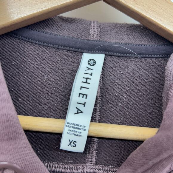 $90 Athleta Neutral Brown Recover Hoodie Sweatshirt XS Athleisure Activewear - Picture 6 of 7